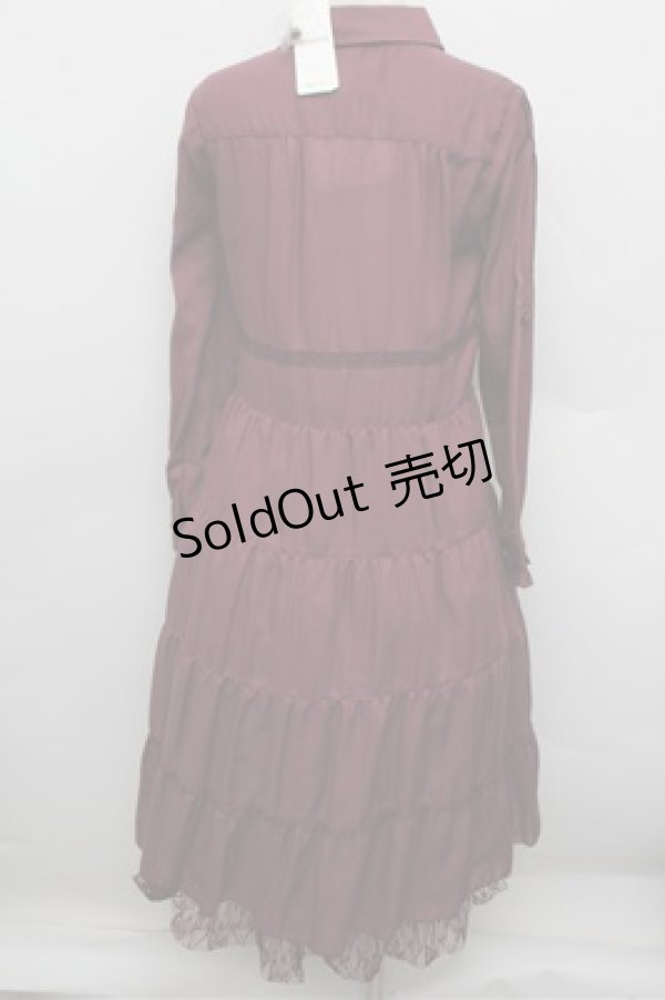 画像3: axes femme / ファーティペット付ロングシャツワンピース  パープル S-25-12-28-026-AX-OP-HR-ZS (3)