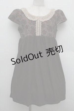 画像: axes femme / ゴブラン切替チュニック  ブラウン S-25-12-28-030-AX-TO-HR-ZS