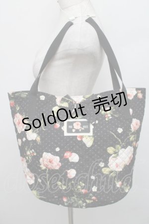 画像: PINK HOUSE / ベリーローズ柄バケツバッグ  黒 S-25-12-29-033-LO-BG-AS-ZS