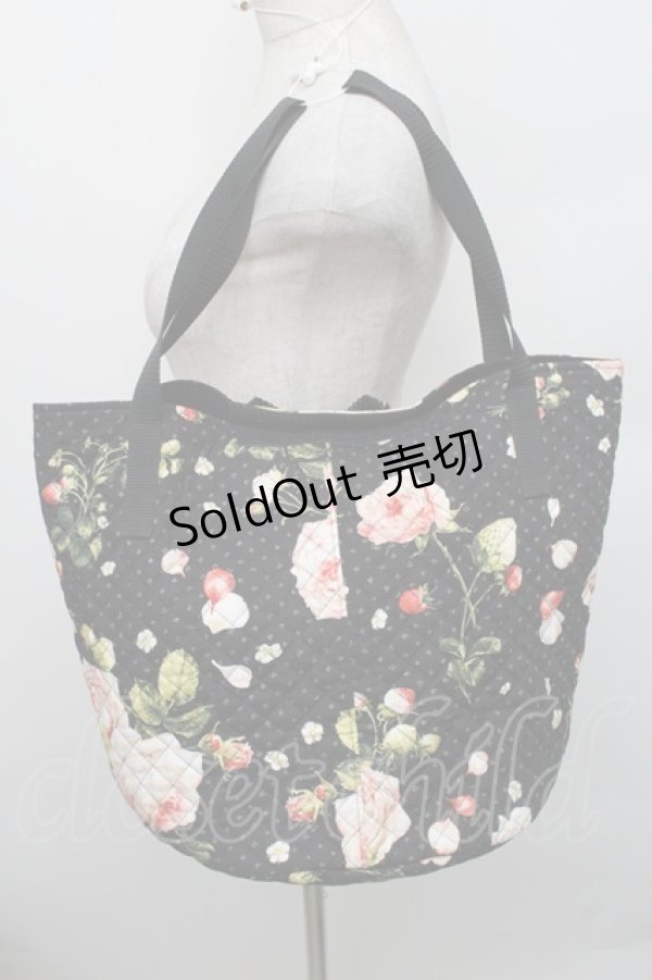 画像2: PINK HOUSE / ベリーローズ柄バケツバッグ  黒 S-25-12-29-033-LO-BG-AS-ZS (2)