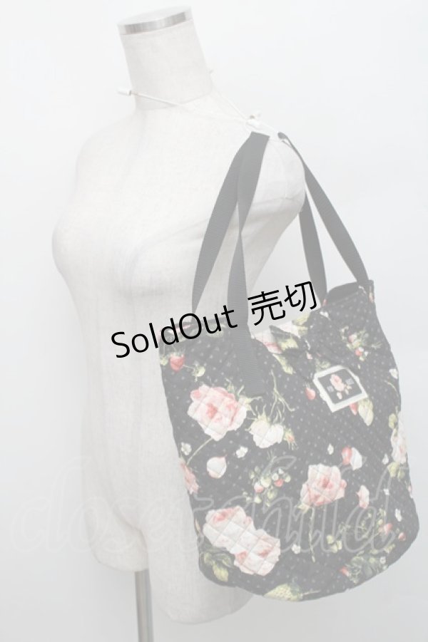 画像3: PINK HOUSE / ベリーローズ柄バケツバッグ  黒 S-25-12-29-033-LO-BG-AS-ZS (3)