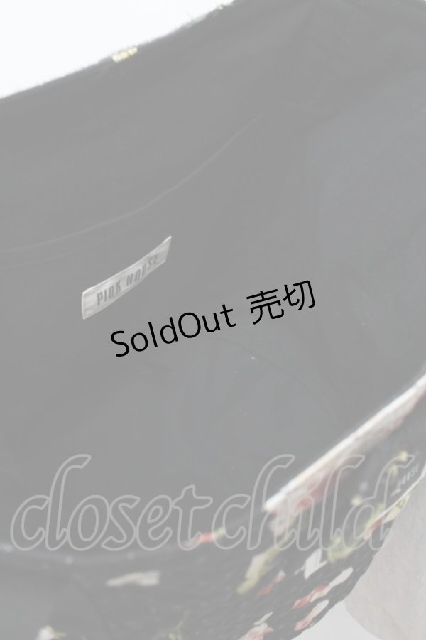 画像4: PINK HOUSE / ベリーローズ柄バケツバッグ  黒 S-25-12-29-033-LO-BG-AS-ZS (4)