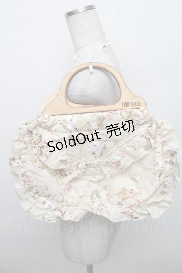 画像1: PINK HOUSE / ティーカッププリントハンドルバッグ  オフ S-25-12-29-038-LO-BG-AS-ZS (1)