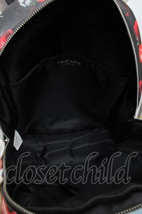 画像4: LISTEN FLAVOR / いちご総柄プリントバックパック  黒 S-25-12-29-046-PU-TO-HR-ZS (4)