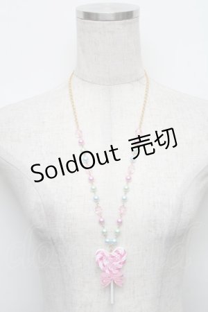 画像: Angelic Pretty / POP Heartロリポップネックレス  ピンク S-25-12-29-010-AP-AC-HR-ZS