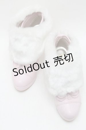 画像: BABY,THE STARS SHINE BRIGHT / BABYねこ足ファーブーティー M ピンクＸ白 S-25-12-29-021-BA-SH-SA-ZS