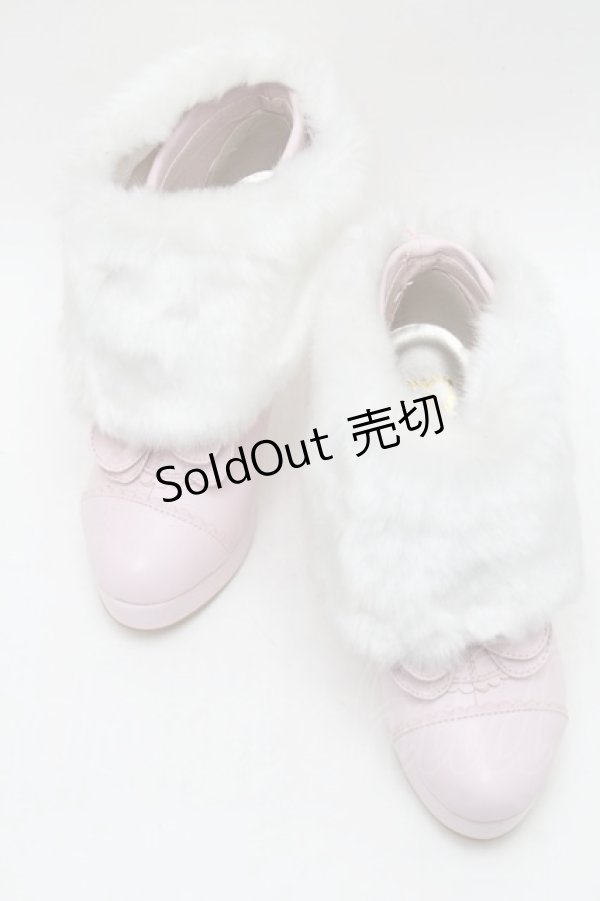 画像1: BABY,THE STARS SHINE BRIGHT / BABYねこ足ファーブーティー M ピンクＸ白 S-25-12-29-021-BA-SH-SA-ZS (1)