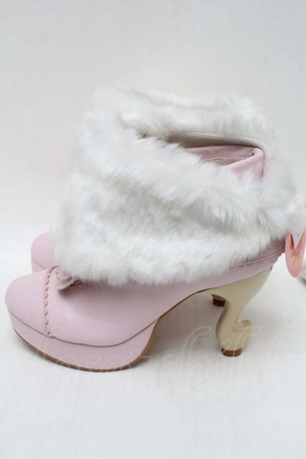 画像2: BABY,THE STARS SHINE BRIGHT / BABYねこ足ファーブーティー M ピンクＸ白 S-25-12-29-021-BA-SH-SA-ZS (2)