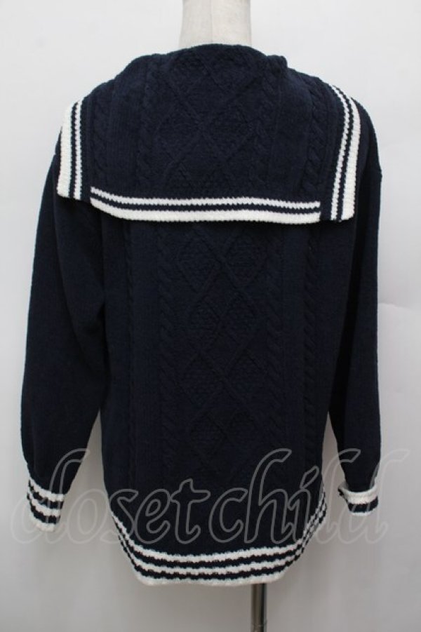 画像2: mezzo piano / セーラーニット  紺 S-25-12-30-030-LO-TO-AS-ZS (2)