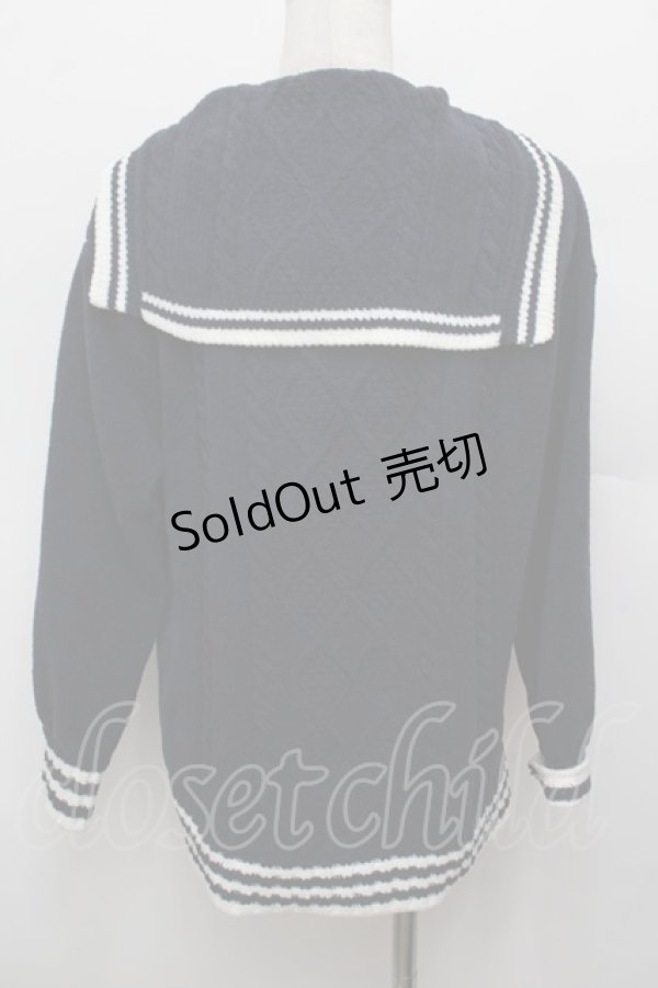 画像2: mezzo piano / セーラーニット  紺 S-25-12-30-030-LO-TO-AS-ZS (2)