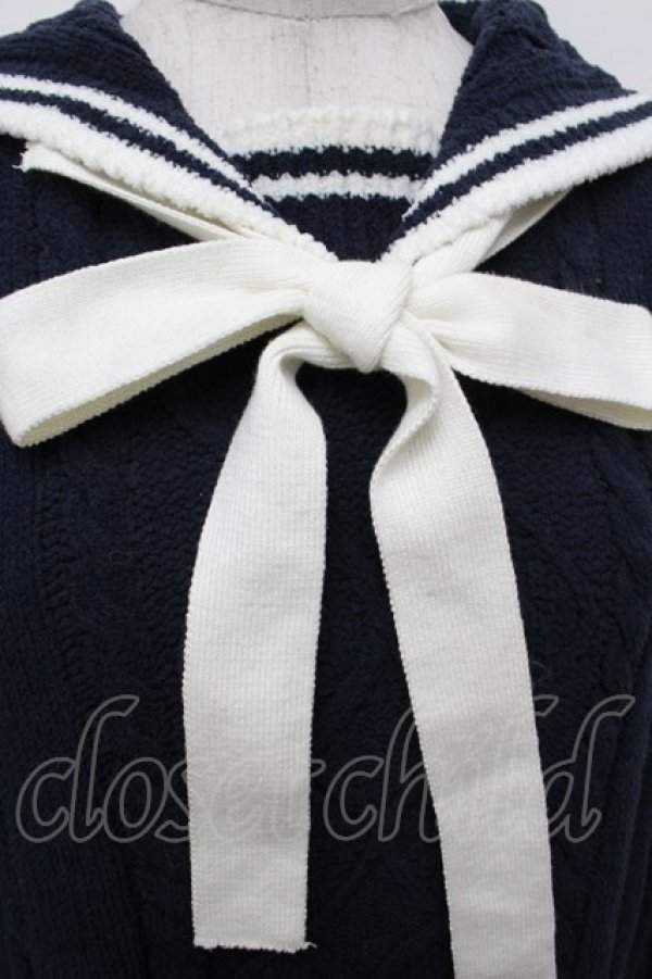 画像4: mezzo piano / セーラーニット  紺 S-25-12-30-030-LO-TO-AS-ZS (4)