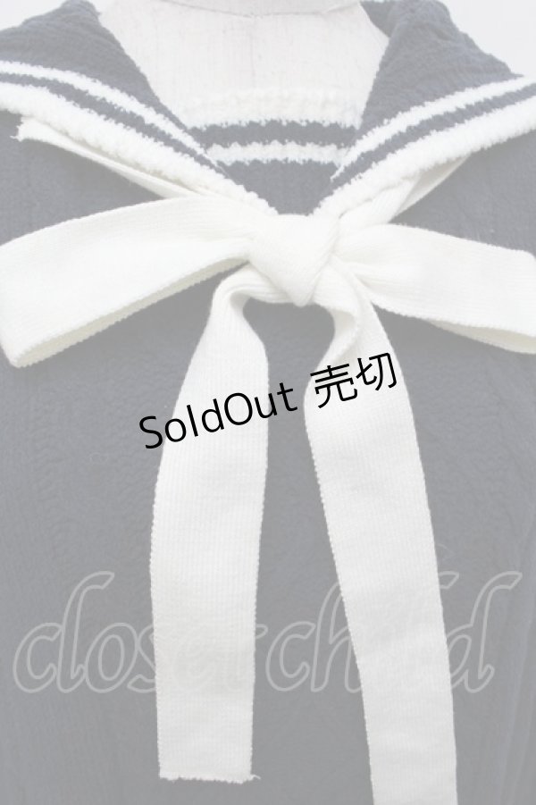 画像4: mezzo piano / セーラーニット  紺 S-25-12-30-030-LO-TO-AS-ZS (4)