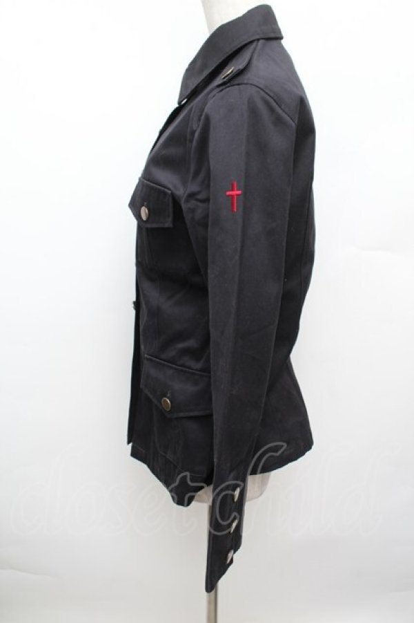 画像2: BPN / クロス刺繍ジャケット  黒 S-25-12-30-032-GO-JA-HR-ZS (2)
