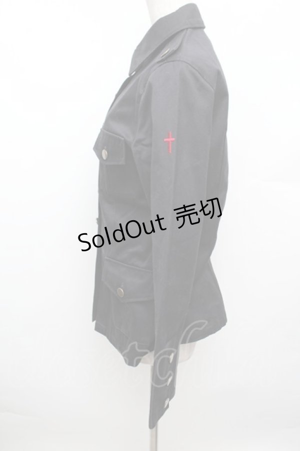 画像2: BPN / クロス刺繍ジャケット  黒 S-25-12-30-032-GO-JA-HR-ZS (2)