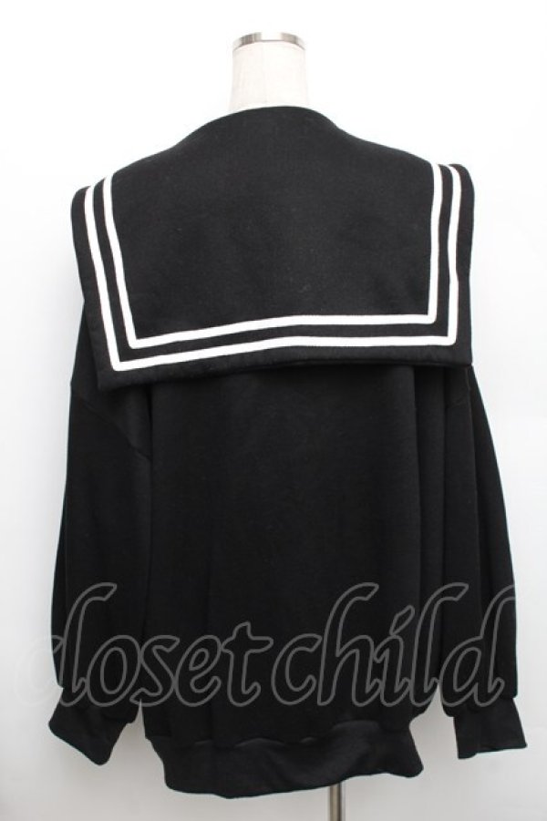 画像2: Drug Honey / セーラーZIPパーカー  黒ｘ白 S-25-12-30-037-PU-TO-HR-ZS (2)