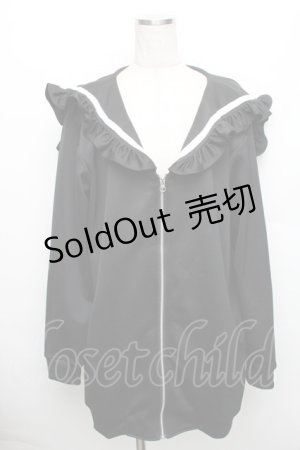 画像: F.F.T collection / セーラー襟パーカー  黒ｘ白 S-25-12-30-038-GO-TO-HR-ZS