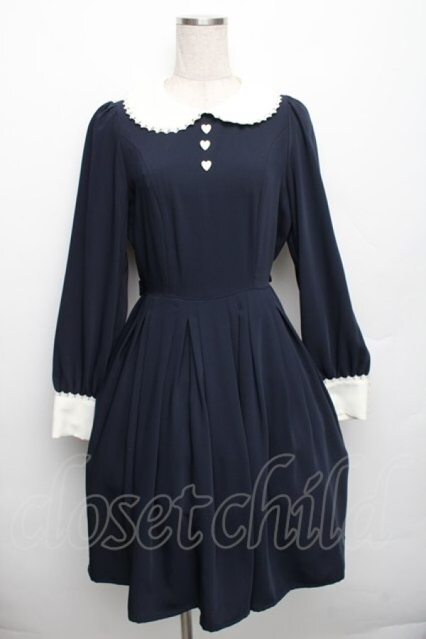 画像1: Innocent World / アリスのミニバラワンピース M 紺 S-25-12-30-040-IW-OP-HR-ZS (1)