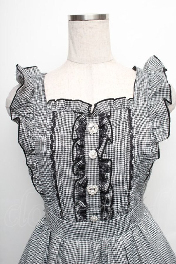 画像3: NOEMIE / バックレースアップドレッシージャンパースカート  黒ｘ白 S-25-12-30-043-LO-SK-AS-ZS (3)