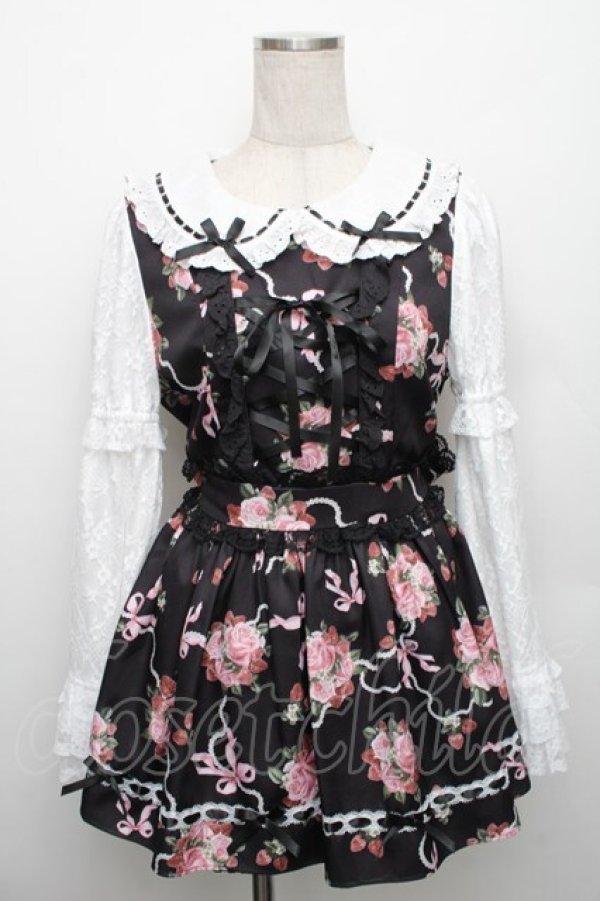 画像1: Jamieエーエヌケー / ゴシックローズお姫様セットアップ  黒 S-25-12-30-044-GO-OP-AS-ZS (1)