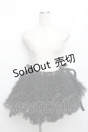 画像: pain / チュールティアードミニスカート  黒 S-25-12-30-049-LO-SK-AS-ZS