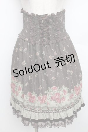 画像: axes femme / 花柄パネルハイウエストスカート  ブラウン S-25-12-30-055-AX-SK-HR-ZS