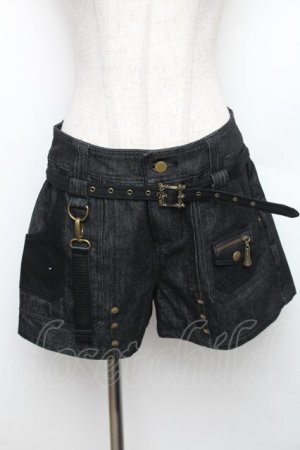 画像: Desoro Works / 琉球浪漫物語しょーとぱんつ  ブラックデニム S-25-12-30-056-PU-PA-AS-ZS