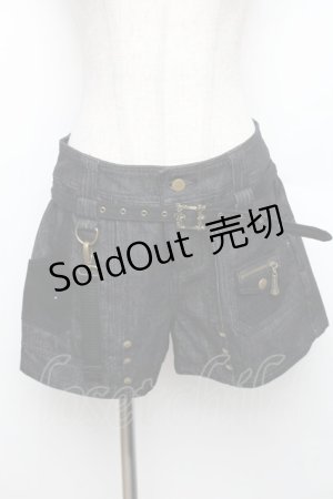 画像: Desoro Works / 琉球浪漫物語しょーとぱんつ  ブラックデニム S-25-12-30-056-PU-PA-AS-ZS