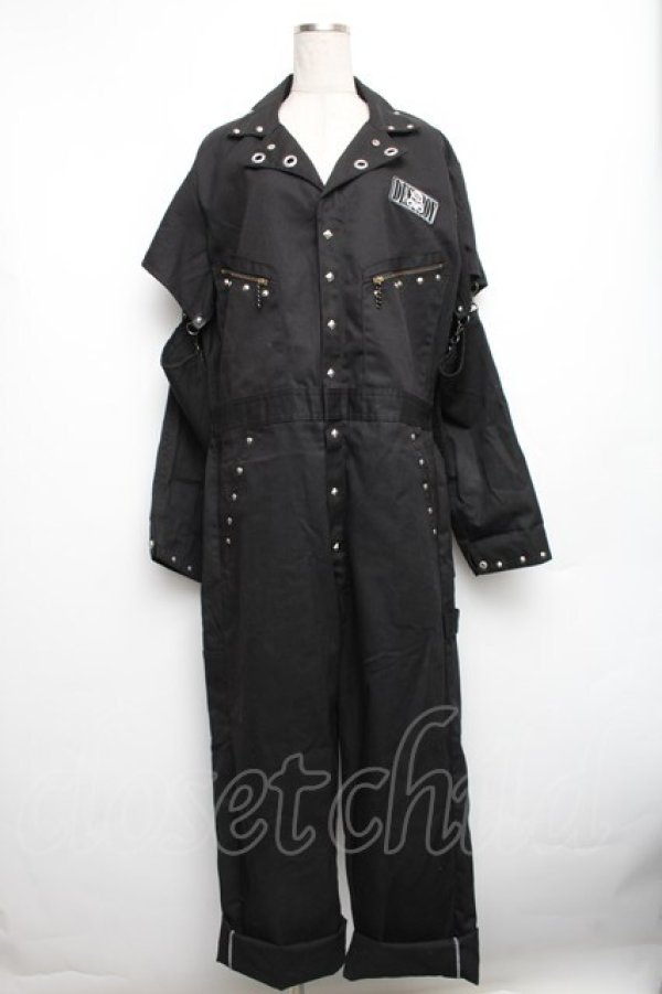 画像1: DESTROY狂 / バックプリントオールインワン  黒 S-25-12-30-057-PU-TS-HR-ZS (1)