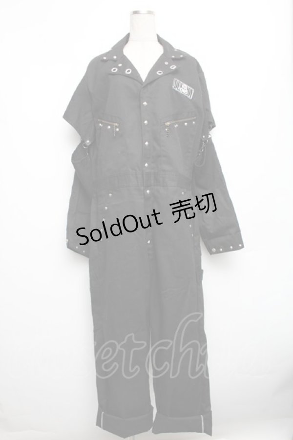 画像1: DESTROY狂 / バックプリントオールインワン  黒 S-25-12-30-057-PU-TS-HR-ZS (1)