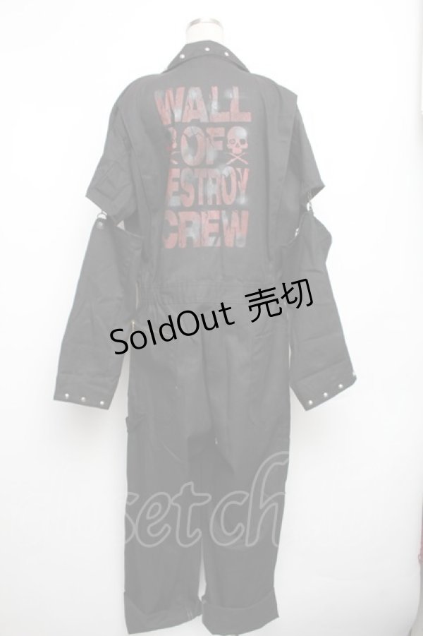 画像2: DESTROY狂 / バックプリントオールインワン  黒 S-25-12-30-057-PU-TS-HR-ZS (2)