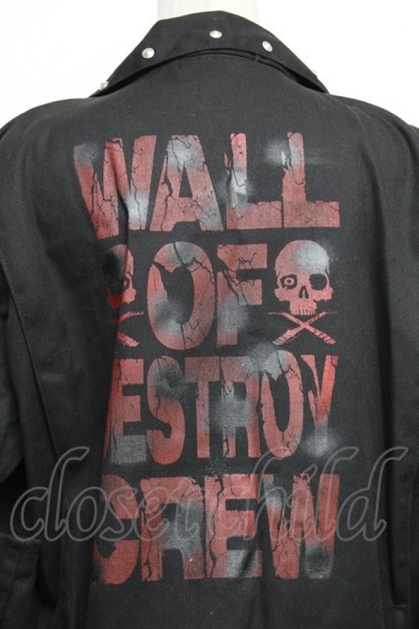 画像3: DESTROY狂 / バックプリントオールインワン  黒 S-25-12-30-057-PU-TS-HR-ZS (3)