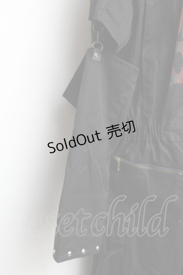 画像4: DESTROY狂 / バックプリントオールインワン  黒 S-25-12-30-057-PU-TS-HR-ZS (4)