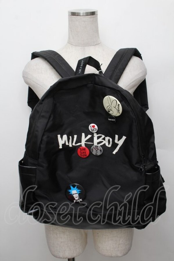 画像1: MILKBOY / ロゴリュック  黒 S-25-12-30-010-MB-BG-AS-ZS (1)