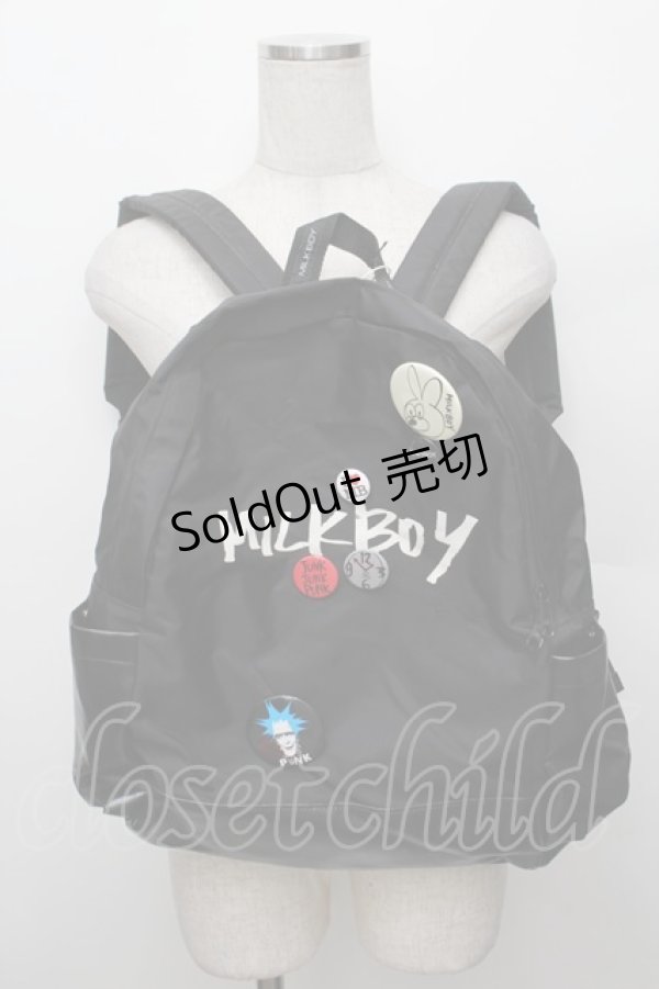 画像1: MILKBOY / ロゴリュック  黒 S-25-12-30-010-MB-BG-AS-ZS (1)