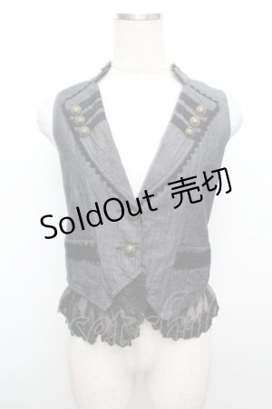 画像: axes femme / 裾レースベスト  黒 S-25-12-30-013-AX-BL-HR-ZS