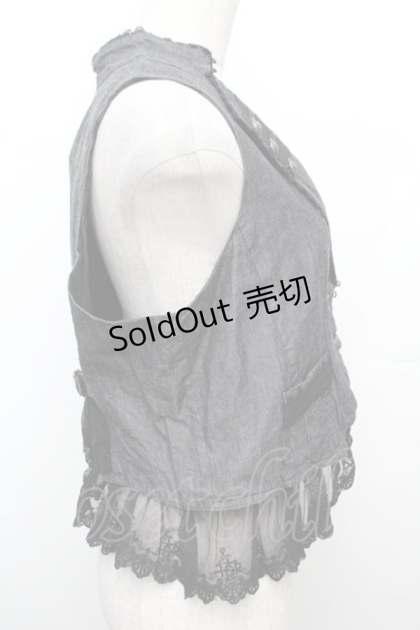 画像2: axes femme / 裾レースベスト  黒 S-25-12-30-013-AX-BL-HR-ZS (2)