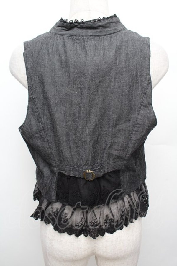 画像3: axes femme / 裾レースベスト  黒 S-25-12-30-013-AX-BL-HR-ZS (3)