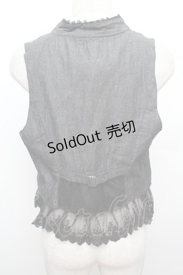 画像3: axes femme / 裾レースベスト  黒 S-25-12-30-013-AX-BL-HR-ZS (3)