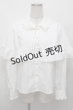 画像: MILK / アクセサリーケープブラウス  白 S-25-12-30-017-ML-BL-AS-ZS