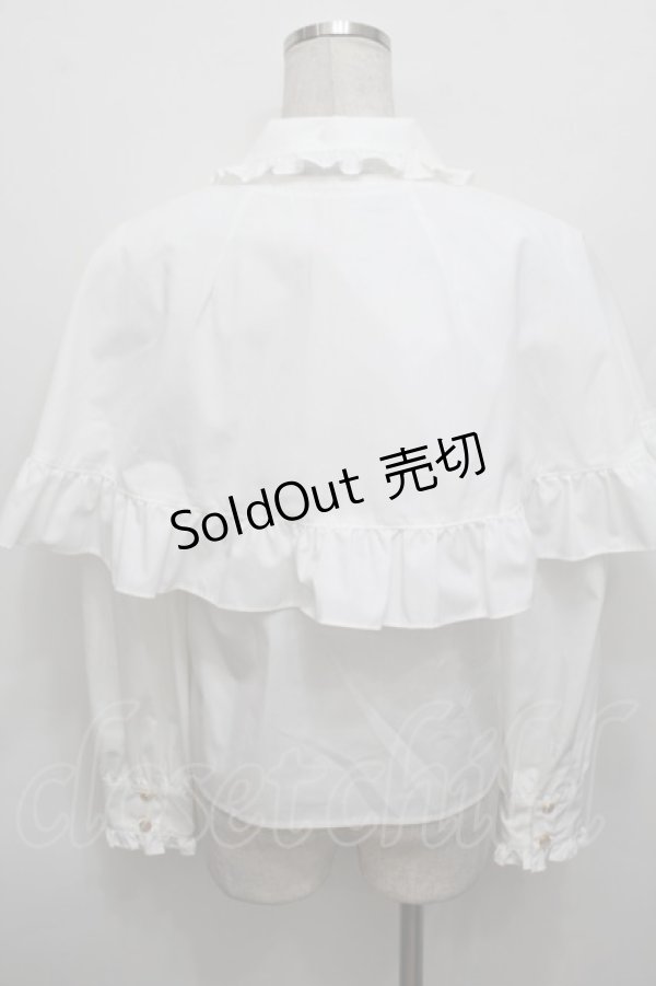 画像2: MILK / アクセサリーケープブラウス  白 S-25-12-30-017-ML-BL-AS-ZS (2)