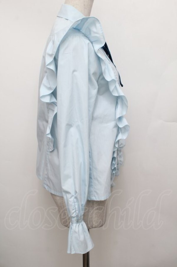 画像2: MILK / フリルブラウス  サックス S-25-12-30-020-ML-BL-AS-ZS (2)