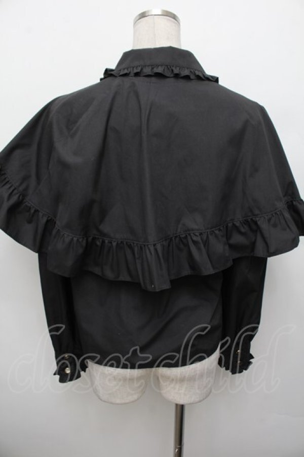 画像2: MILK / アクセサリーケープブラウス  黒 S-25-12-30-023-ML-BL-AS-ZS (2)