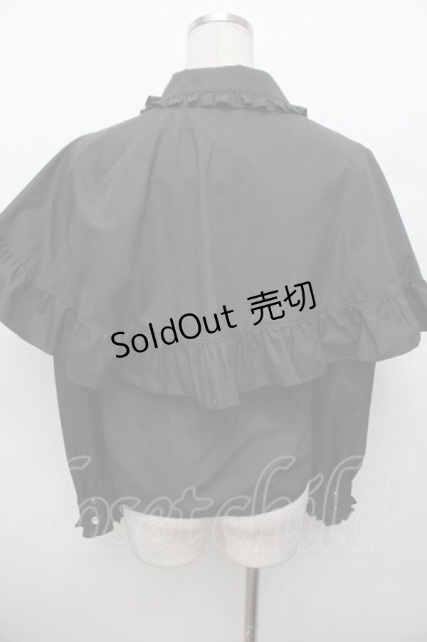 画像2: MILK / アクセサリーケープブラウス  黒 S-25-12-30-023-ML-BL-AS-ZS (2)