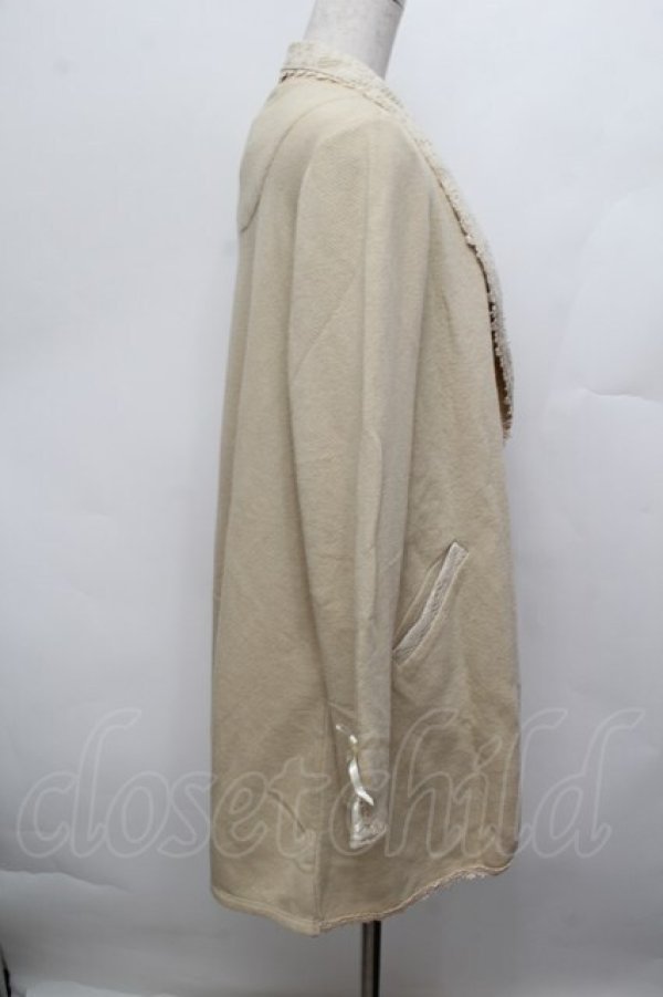 画像2: axes femme / レースデザインロングカーディガン  ベージュ S-25-12-30-029-AX-BL-HR-ZS (2)