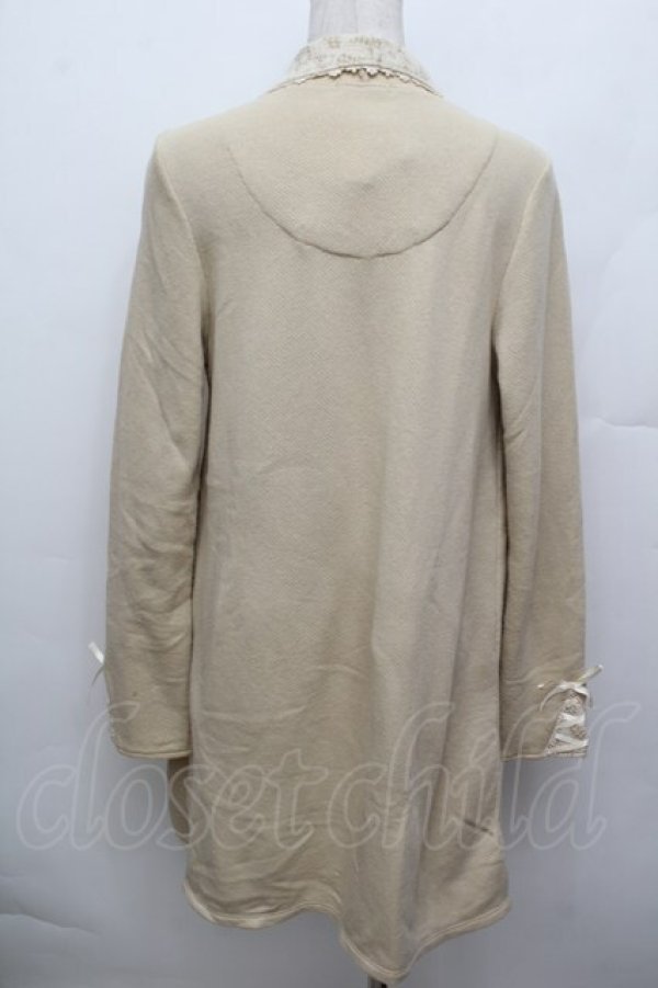 画像3: axes femme / レースデザインロングカーディガン  ベージュ S-25-12-30-029-AX-BL-HR-ZS (3)