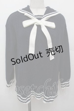 画像: mezzo piano / セーラーニット  紺 S-25-12-30-030-LO-TO-AS-ZS