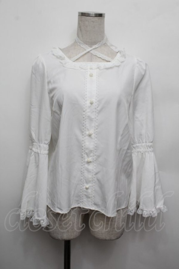 画像1: Alice Mashiro / 姫袖ブラウス  白 S-26-01-04-001-LO-BL-AS-ZS (1)