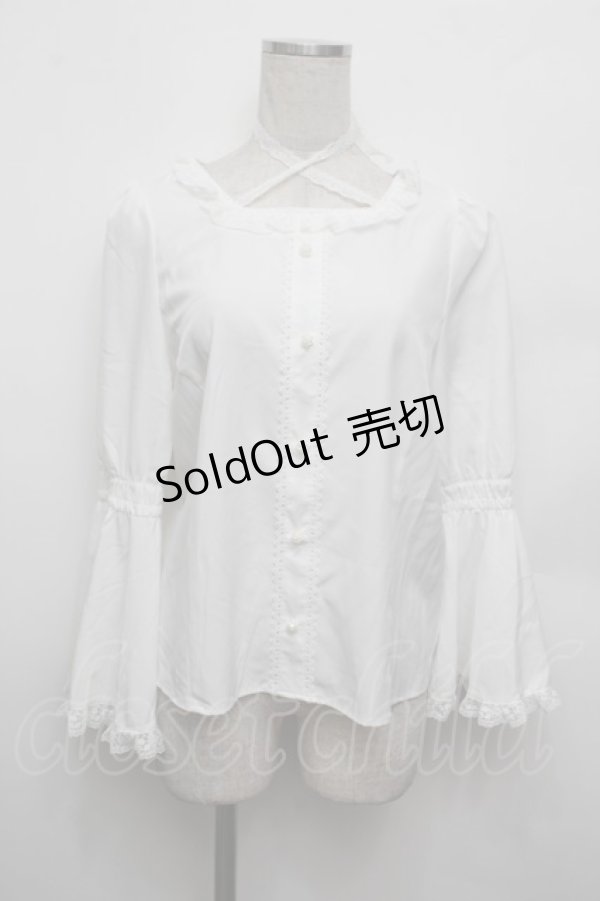 画像1: Alice Mashiro / 姫袖ブラウス  白 S-26-01-04-001-LO-BL-AS-ZS (1)