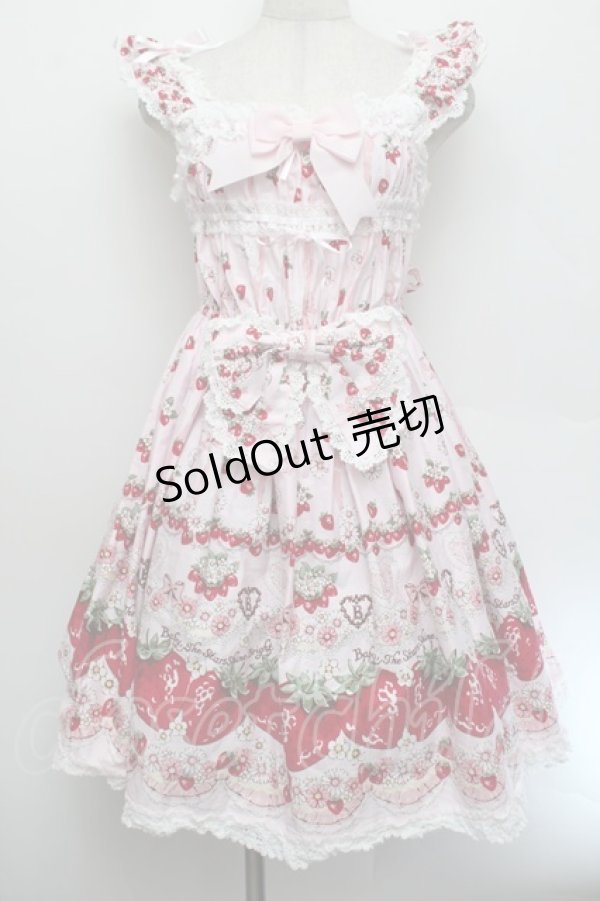 画像1: BABY,THE STARS SHINE BRIGHT / Juicy Strawberry MemoryジャンパースカートII  ピンク S-26-01-04-027-BA-OP-AS-ZS (1)