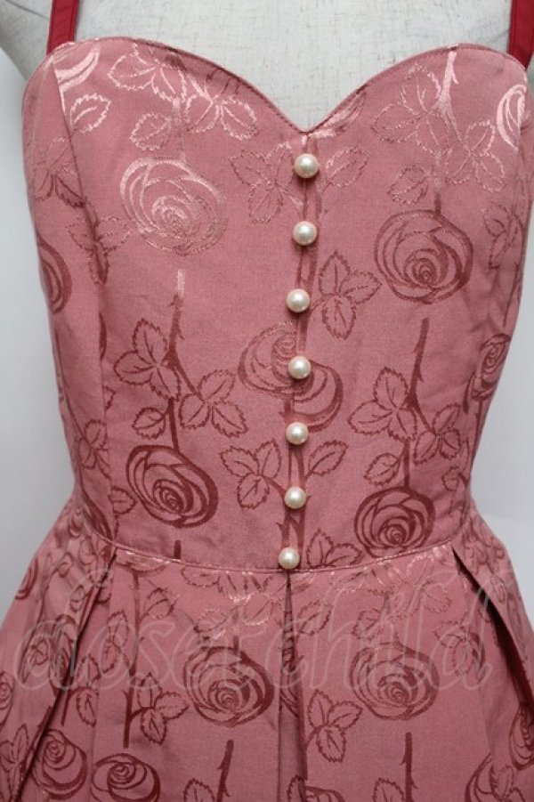 画像2: Emily Temple cute / エミリーローズビスチェ風ノースリーブワンピース  ピンク S-26-01-04-028-ET-OP-AS-ZS (2)